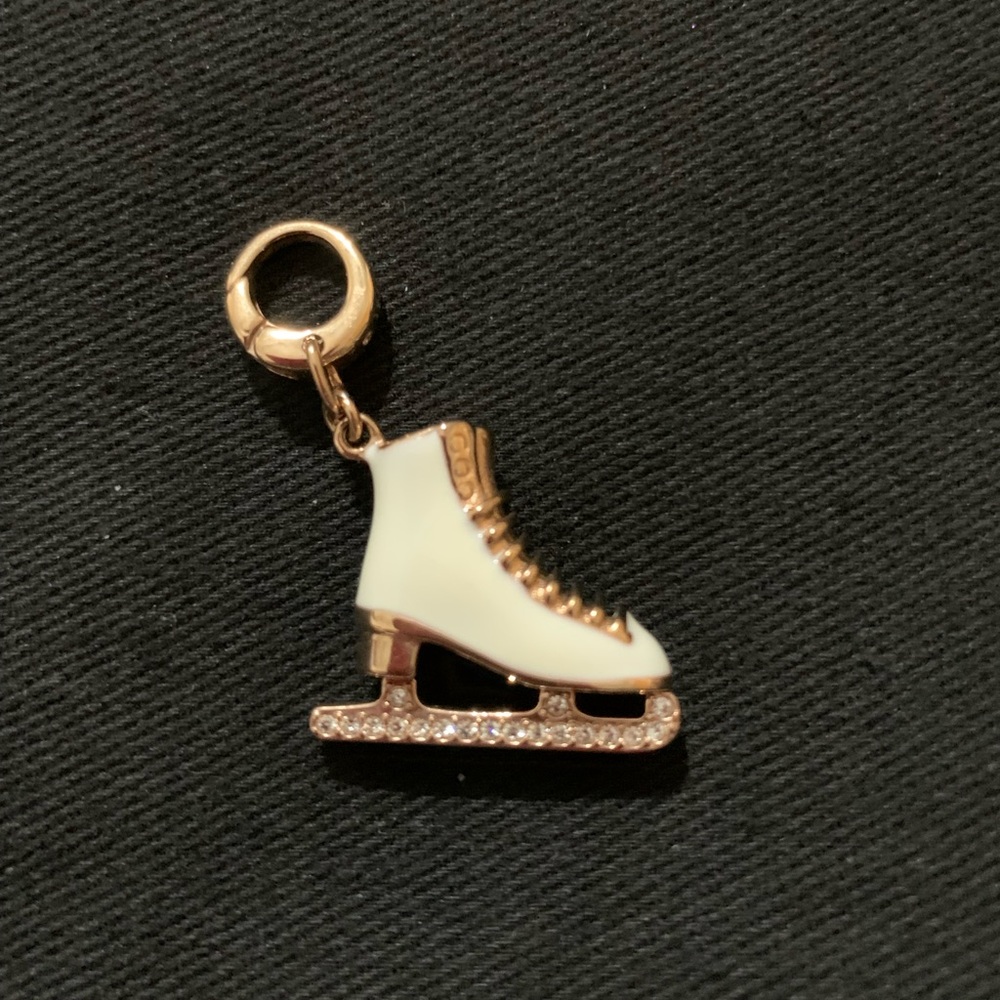 Fossil ice skate charm